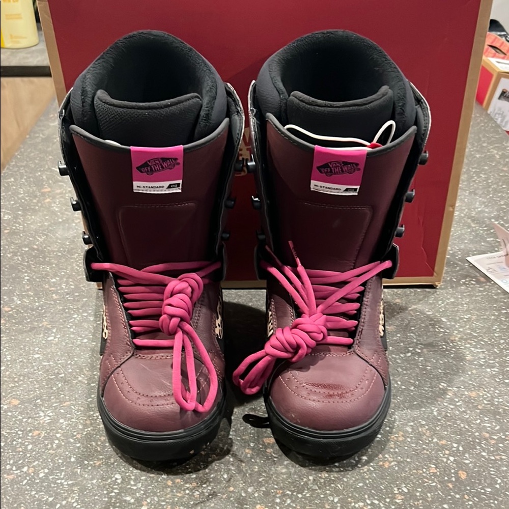 Vans Brown and Pink Winter Boots